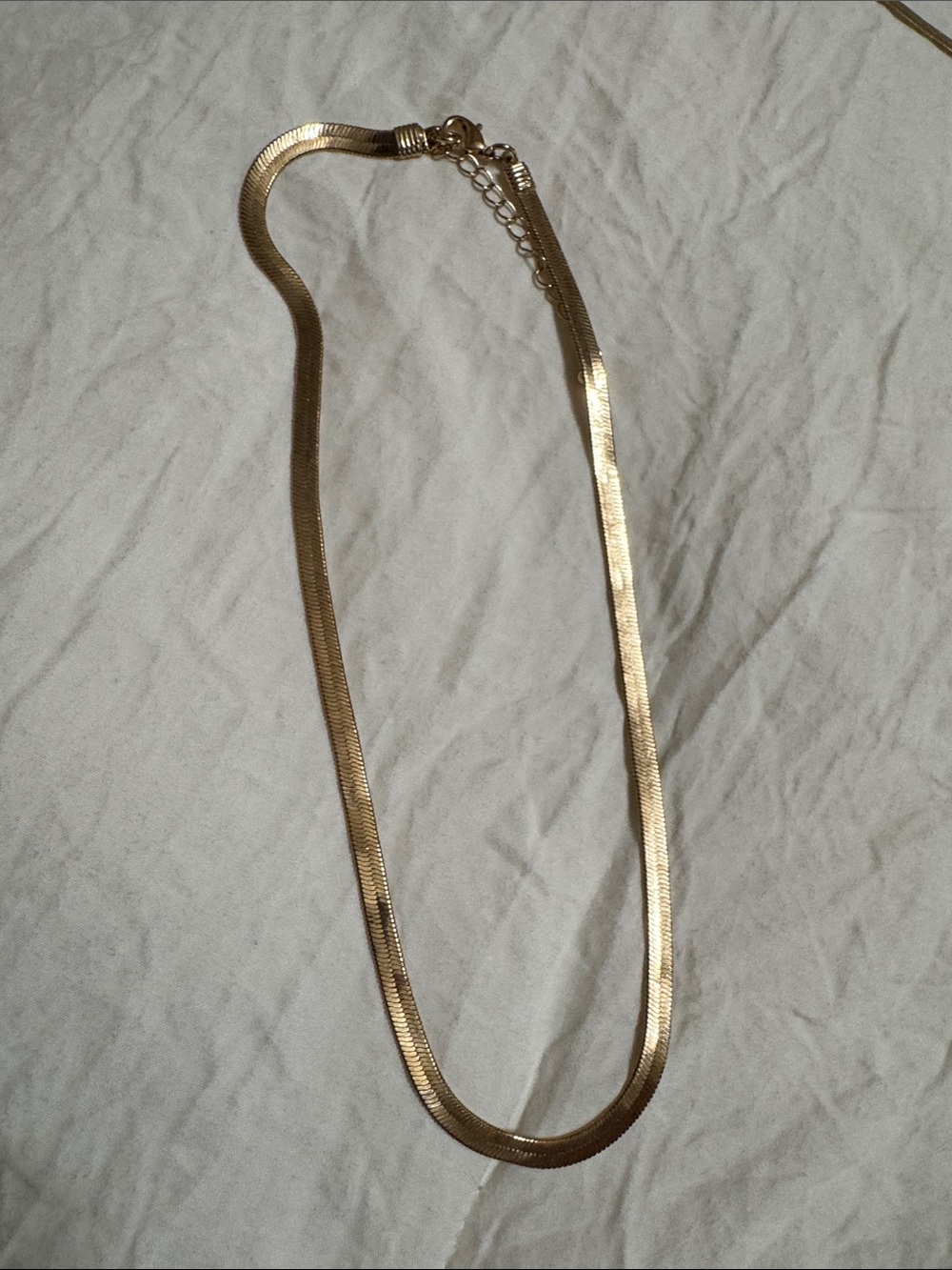 Gold Plated Herringbone flat chain Necklace - Women Jewelry